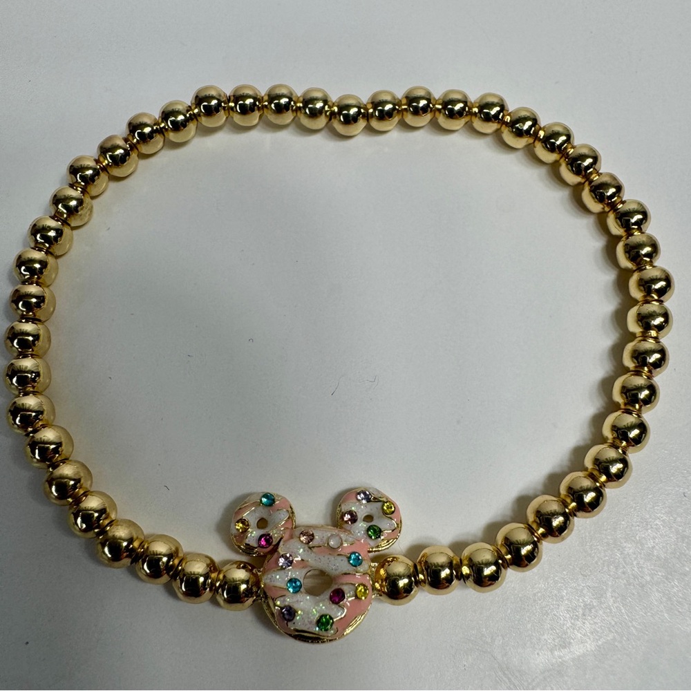 NWT Baublebar Disney Character Bite Pisa 4mm Bracelet donut Mickey Mouse head